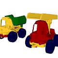Electric Construction Vehicle Toys with Red Yellow Green Design and Blue Wheels for Kids Play
