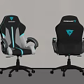 Ergonomic Empire Gaming Chairs Gray And Black With Teal Accents And Logo Design