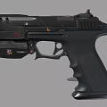 Black Modern Tactical Pistol With Ergonomic Grip And Tactical Attachments Design