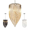 Modern Luxury Chandelier With Spiral Design Gold Black White Illuminated Hanging Light Fixture