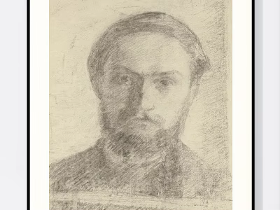 Vintage Male Portrait Sketch With Detailed Beard And Facial Features 3d model