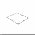 Ornate White Decorative Frame Component With Intricate Floral Patterns And Corner Details