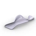 Modern Leisure Chair With Sleek Curved Design And Smooth Light Gray Surface