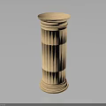 Classical Fluted Column Architectural Element With Decorative Capital And Elegant Base