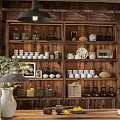Traditional Tea House Interior With Wooden Walls Teaware And Plants