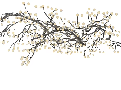 Irregular-shaped Chandelier With Branch Inspired Design And Small Bulb Lights For Modern Home Decor 3d model