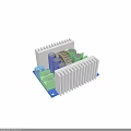 Electronic Equipment Module With White Heat Sink Green Components And Blue Base