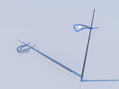 Outdoor Lights Featuring Two Tall Poles Curved Design For Garden Illumination 3d model