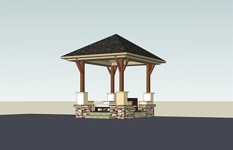 New Chinese Pavilion 3d model