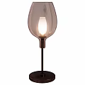 Contemporary Table Lamp Featuring Frosted Glass Shade And Bronze Metal Base With Warm Glow