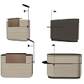 Modern Elegant Reception Desk Design With Wooden Texture And Gold Trim Lighting
