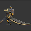 Mechanical Crocodile Character With Sci Fi Armor And Large Gun