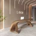 Modern Reception Desk Cashier Desk Bar Desk Reception Desk Simple Front Desk 3d model