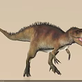 Carnivorous Dinosaur Standing Pose With Spiked Back Open Mouth Brown Green