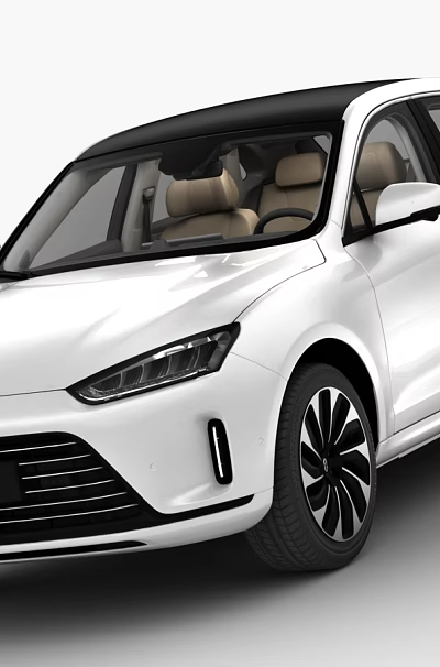 White SUV Car With Modern Exterior Design And Black Roof 3d model