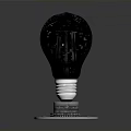 Modern Black Light Bulb With Sleek Silver Metal Base And Glossy Surface Design