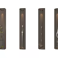 Illuminated Vertical Wall Decor Panels With Bamboo Plants Sculptures Stones And Natural Elements