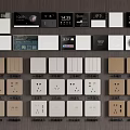 Modern Switch Panels with Various Designs Different Colors Smart Display and Socket Options 3d model