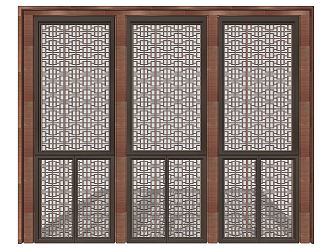 New Chinese Folding Door 3d model