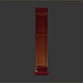 Classic Red Wooden Standing Cabinet With Double Doors And Multiple Drawers