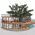 Landscape tree house SU model 3d model