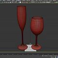 Elegant Clear Transparent Champagne Flute And Red Wine Glass Set