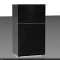 Midea Black Double Door Refrigerator A Stylish Modern Kitchen Appliance 3d model
