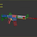 Modern Tactical Weapon Rifle With Metal Barrel Magazine And Stock