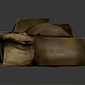 Burlap Sacks Filled With Red Beans Stacked In Heap On Dark Surface