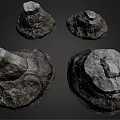 Natural Stone Sculptural Pieces With Rough Texture And Three Different Shapes Design