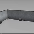 Industrial Metal Barrier Structure With Concrete Base Supports In Modern Setting