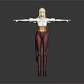 Game Movie Character With Blonde Hair White Top Yellow Corset Dark Skirt And Star Decorations