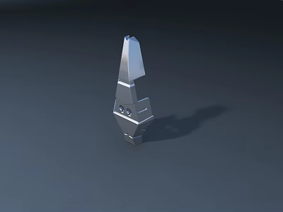 Silver Metal Road Traffic Cone With Multi Layered Design For Road Safety 3d model