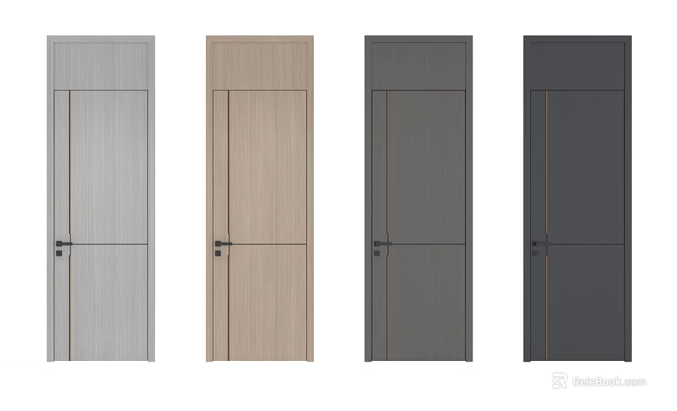 Various Color Options Modern Swing Door Designs For Home Interior Decoration 3d model 