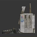 Vintage Retro Computer With Green Screen And Worn Keyboard Weathered Design