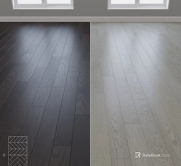 Dark And Light Hardwood Flooring For Home Decor 3d model
