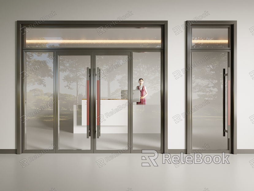 Glass door shop door shop door glass double door model