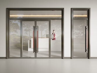 Glass door shop door shop door glass double door 3d model