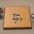 Traditional Go Board Game Entertainment with Black and White Stones and Bowls