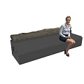 Modern Landscape Bench With Wooden Top And Metal Frame For Public Areas