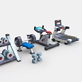 Fitness Sports Equipment Set With Dumbbells Barbell Exercise Bike And Treadmill
