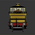 Yellow Steam Train Model With Black Chimney Red Wheels And Carriage Design