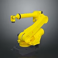 Yellow Industrial Robotic Arm With Bionic Joints And Mechanical Structure Design 3d model