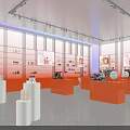 Modern Specialty Store Interior With Display Counters Product Shelves And Bright Lighting