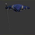 3D Model of Blue Knight Armor With Golden Decorative Details And Metallic Finish