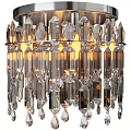 Luxurious Sparkling Crystal Chandelier With Exquisite Pendants And Golden Frame Lighting Design
