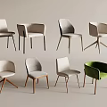 Modern Stylish Dining Chairs With Various Designs Different Colors And Metal Wooden Legs
