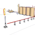 Industrial Equipment Featuring Four Large Cylindrical Tanks With Pipes And Small Devices