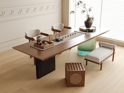 Modern Tea Table and Chair Combination Tea Set Stool model