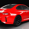 Red Sports Car With Two Door Design And Black Alloy Wheels Modern Look